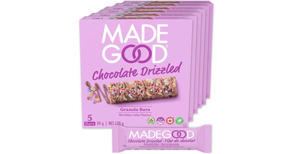 Amazon：MadeGood Chocolate Drizzled Granola Bars (24g x 30)只卖$11.82