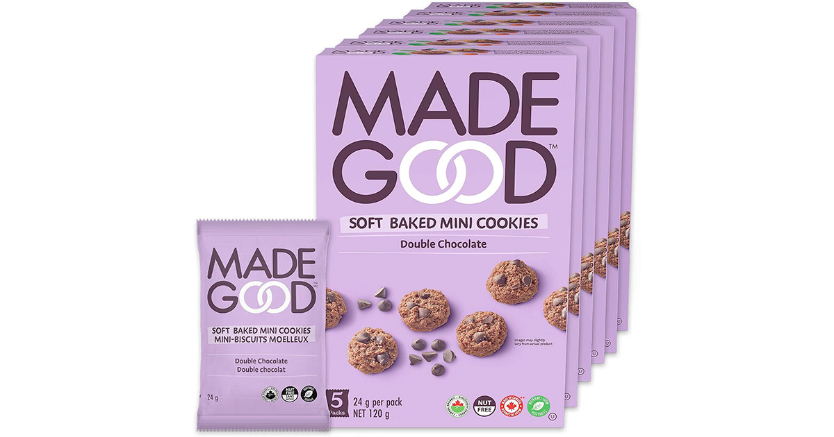 Amazon：MadeGood Soft Baked Double Choclate Mini Cookies (24g x 30)只賣$17.94