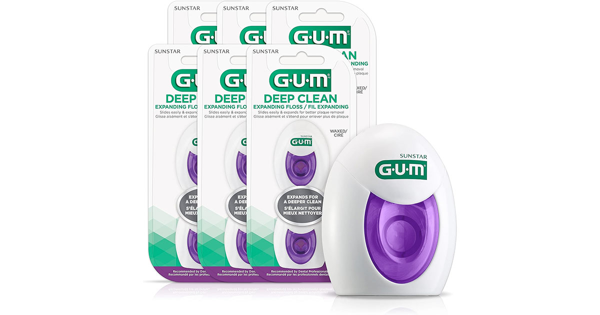 Amazon：GUM Deep Clean Expanding Dental Floss 2x40M (Pack of 6, 12 Total)只卖$27.95
