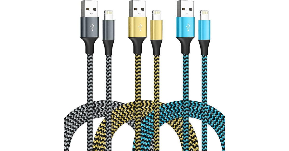 Amazon：Lightning Cables (Pack of 3)只卖$7.99