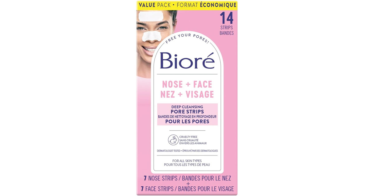 Amazon：Bioré Deep Cleansing Pore Strips Mixed Value Pack for Instant Pore Unclogging and Blackhead Removal (14 Count)只賣$6.99