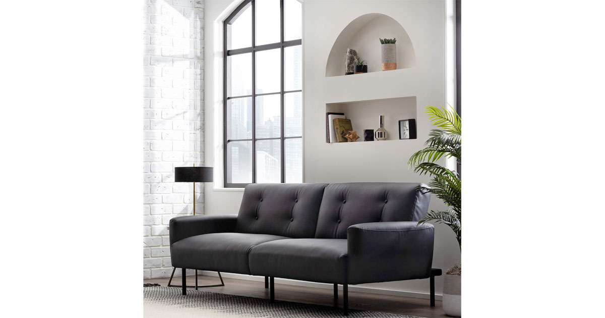 Amazon：Black Faux Leather Sofa Bed只卖$415.99