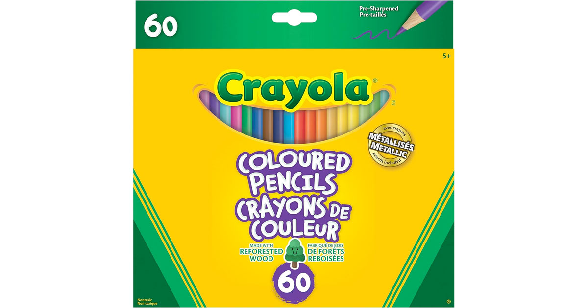 Amazon：Crayola 60 Coloured Pencils只賣$7