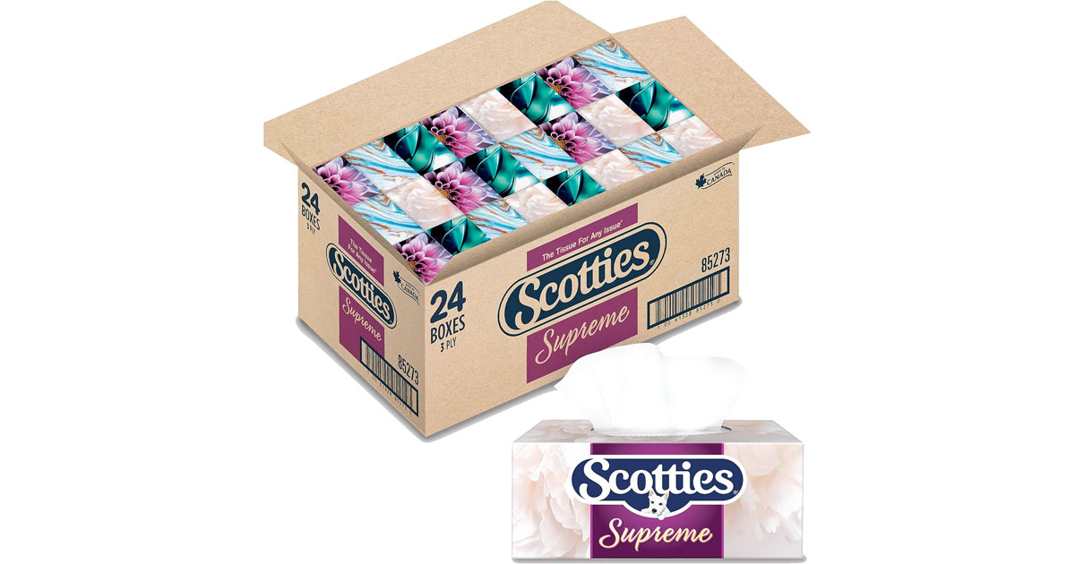Amazon：Scotties 3-Ply Facial Tissue (81 Tissues/box, 24 Boxes)只卖$20.73