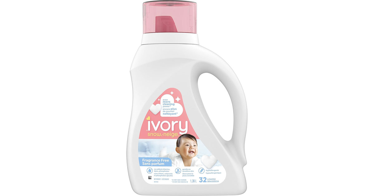 Amazon：Ivory Snow Baby Laundry Detergent Liquid (1.36L)只賣$8.99