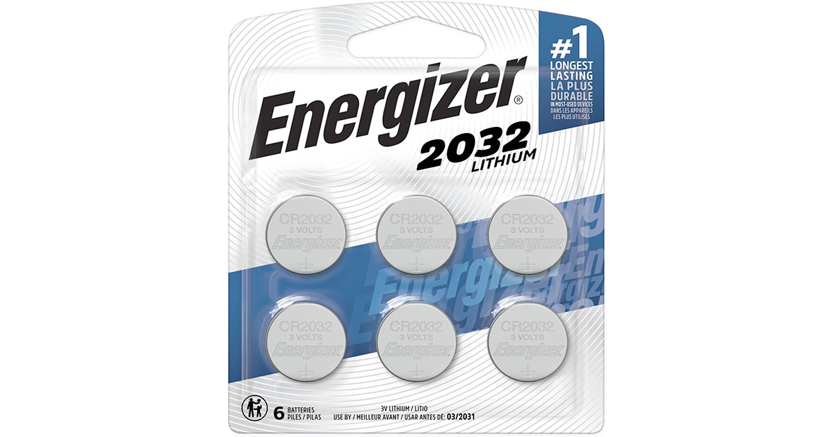 Amazon：Energizer CR2032 Batteries (6 Count)只賣$10.28