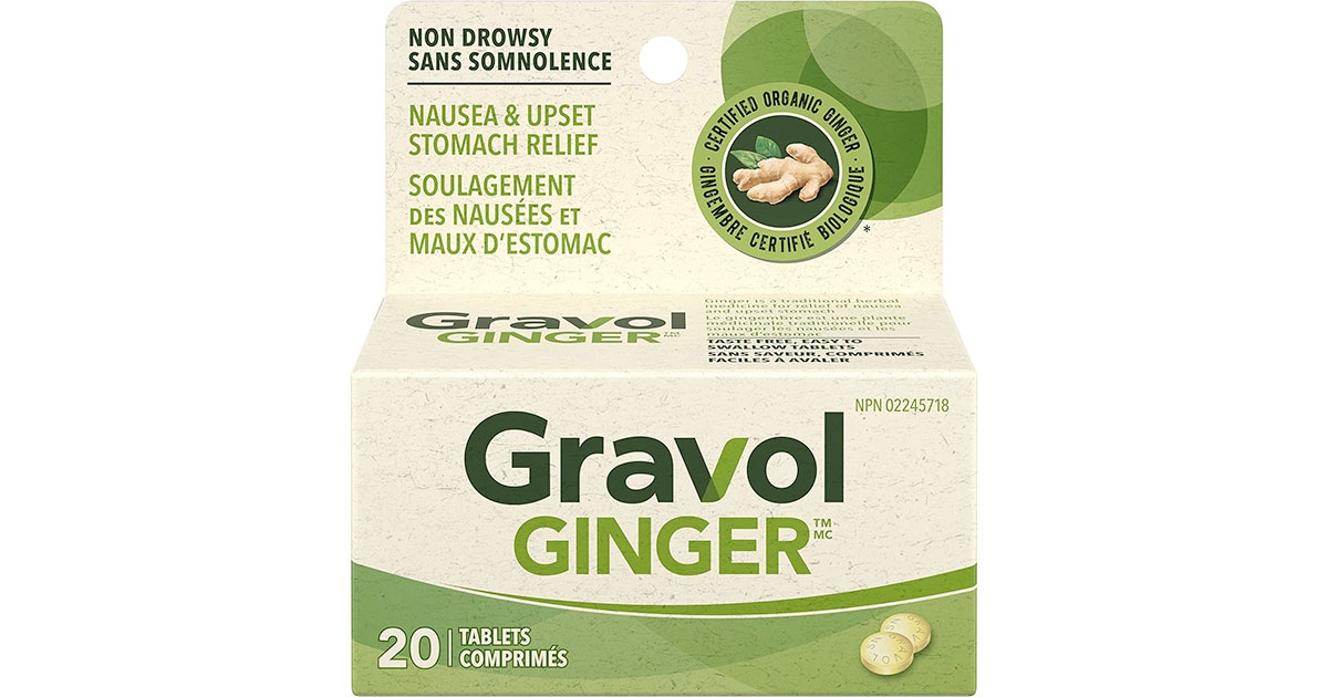 Amazon：Gravol Ginger Tablets (20 Tablets)只賣$5.97