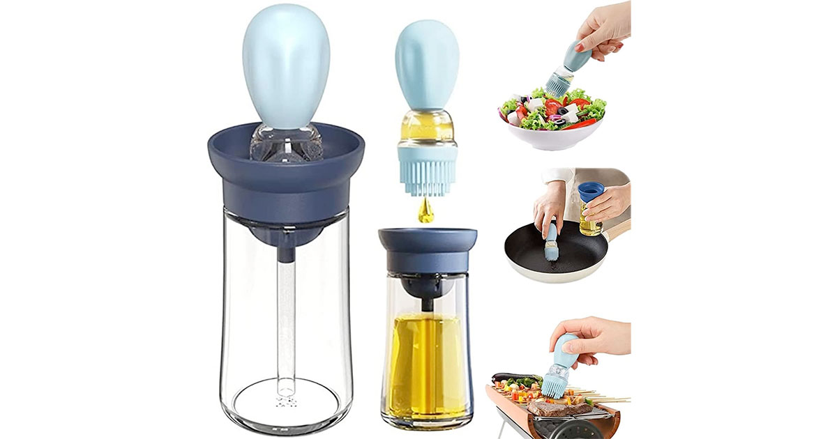 Amazon：2 In 1 Glass Olive Oil Bottle With Brush只賣$9.99