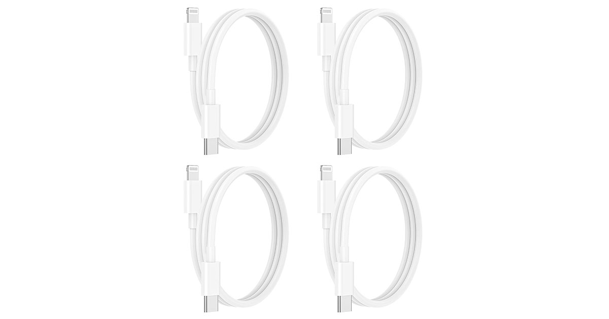 Amazon：USB C to Lightning Cable (4 Pack)只卖$9.59