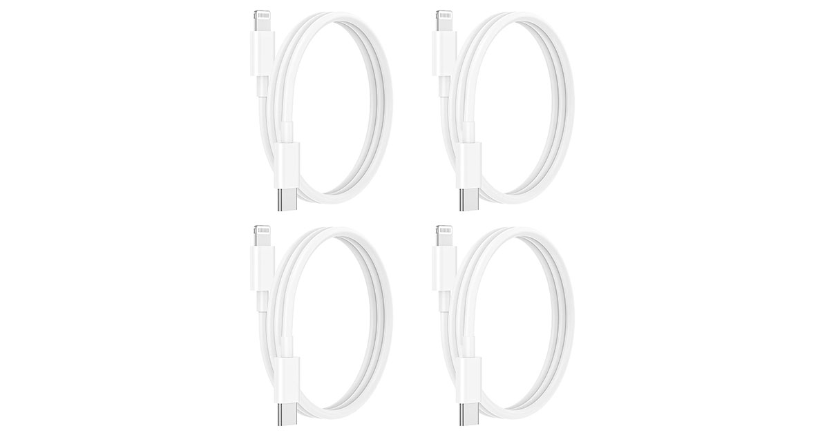 Amazon：USB C to Lightning Cable (4 Pack)只賣$9.59