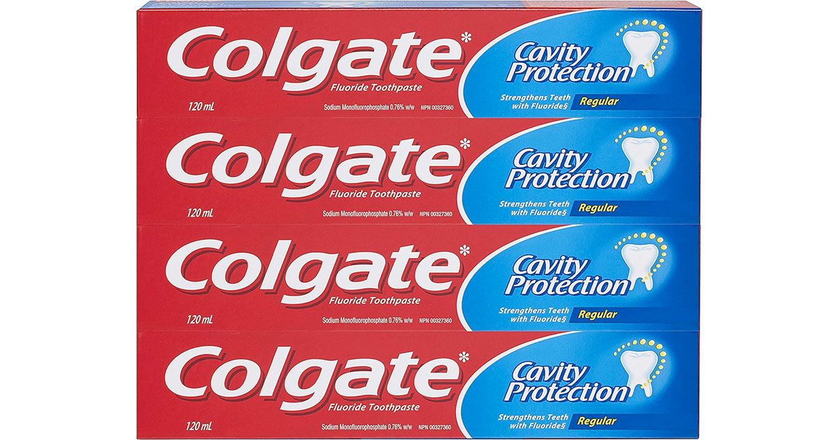 Amazon：Colgate Cavity Protection Whitening Fluoride Toothpaste (4 Pack)只卖$4