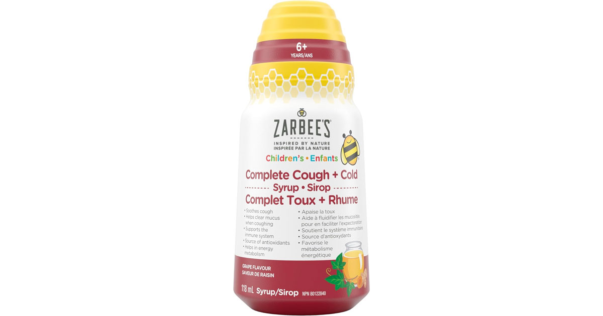 Amazon：Zarbee’s Children’s Complete Cough + Cold Syrup(118ml)只卖$5.97