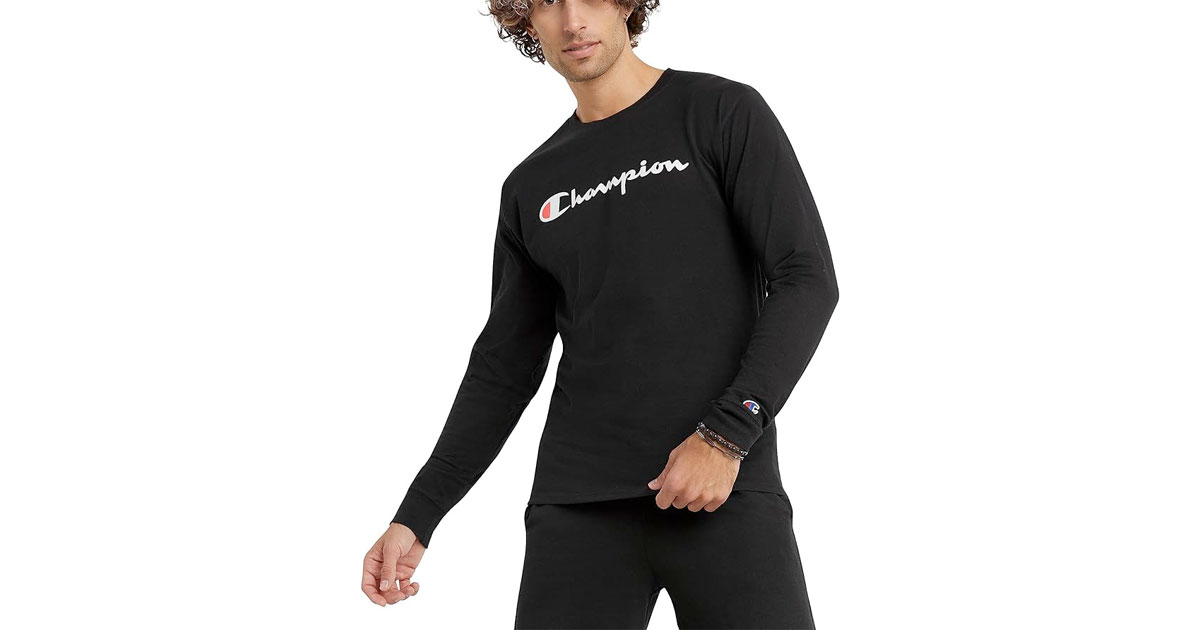 Amazon：Champion Men’s Classic Jersey Long Sleeve T-shirt只賣$21.25