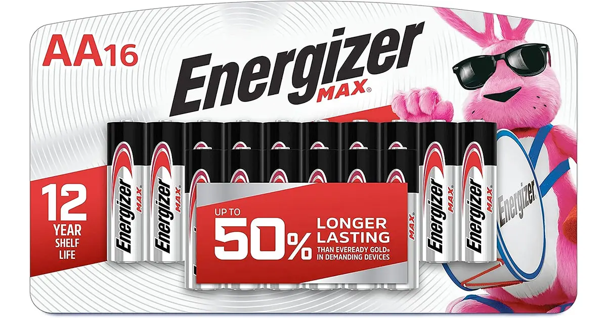Amazon：Energizer MAX AA Batteries(16-Count)只賣$9.97