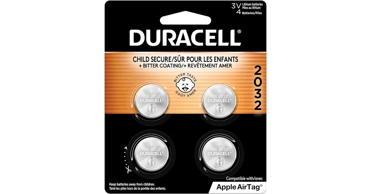Amazon：Duracell CR2032 Batteries (4 Count)只賣$10.92