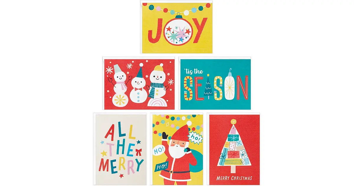Amazon：Hallmark Festive Fun Boxed Christmas Card Assortment (36 Cards and Envelopes)只賣$10.25