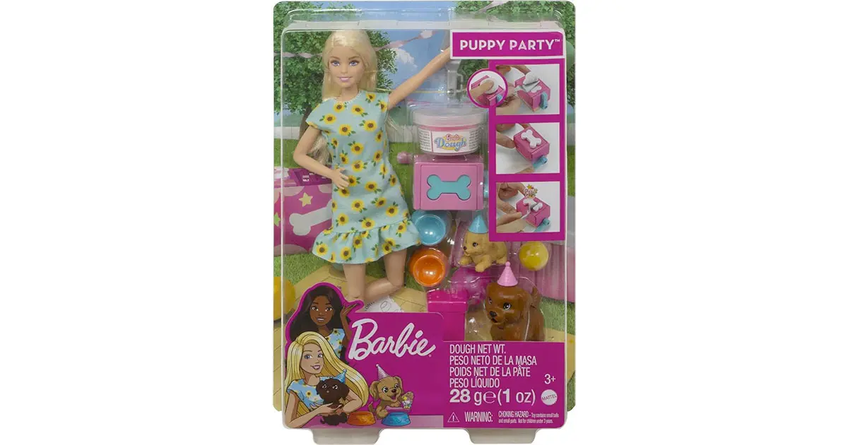 Amazon：Barbie Puppy Party Doll and Playset只賣$19.97