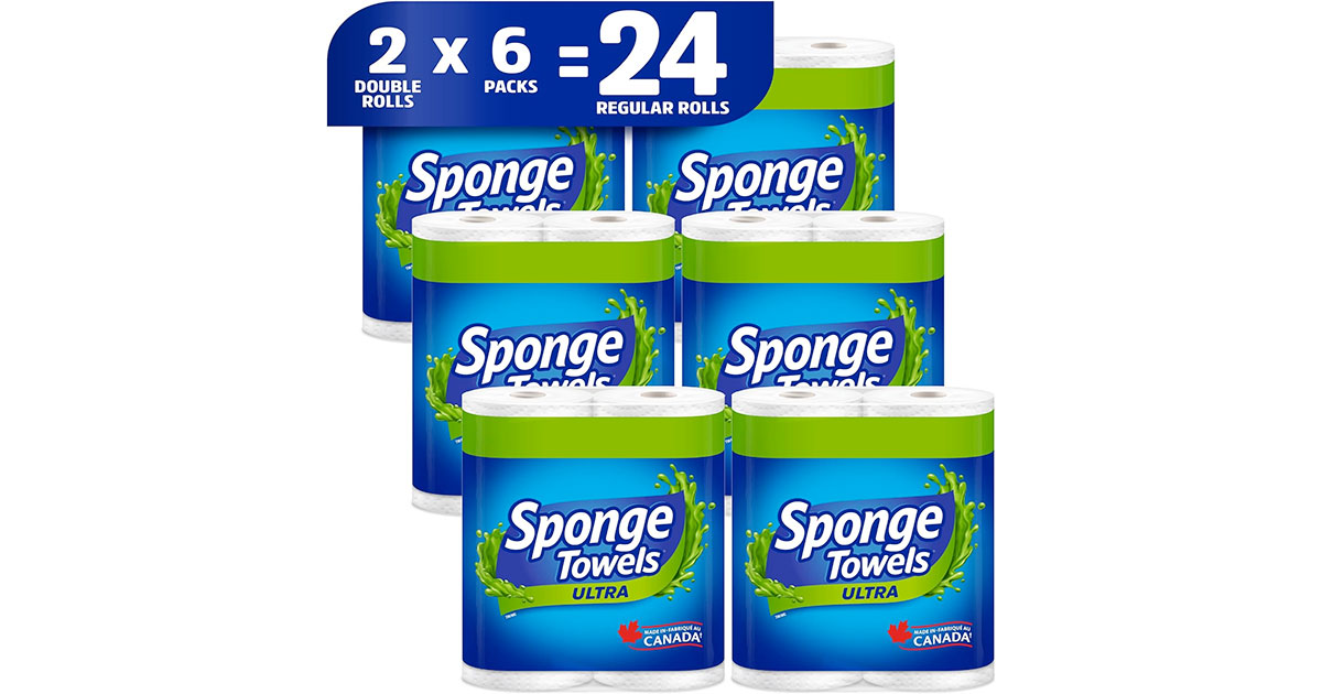 Amazon：SpongeTowels Ultra Paper Towel (12 Double Rolls Total)只賣$14.81