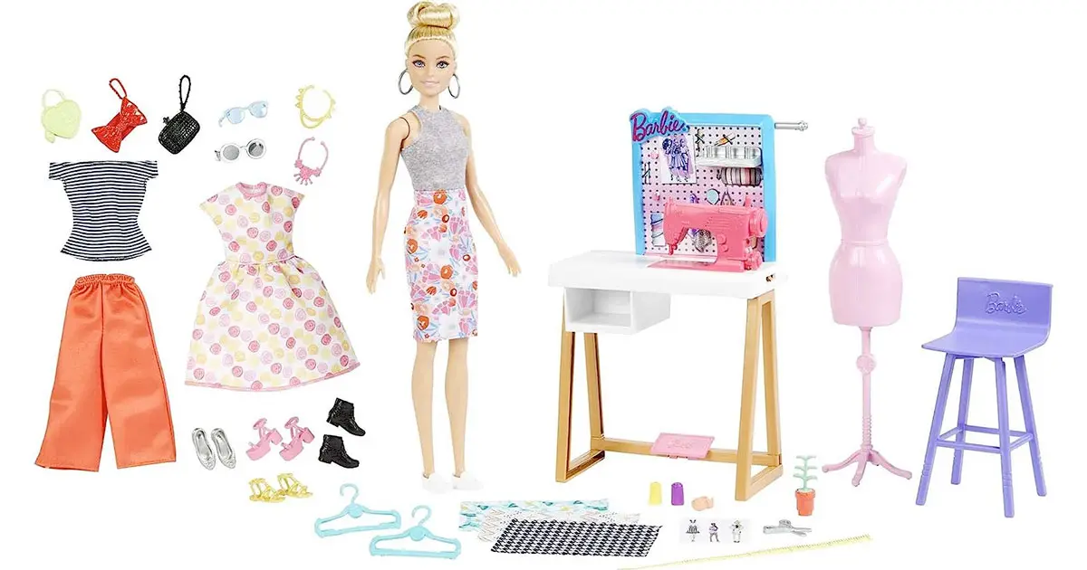 Amazon：Barbie Fashion Designer Doll & Studio, 25+ Design & Fashion Accessories只卖$24.19