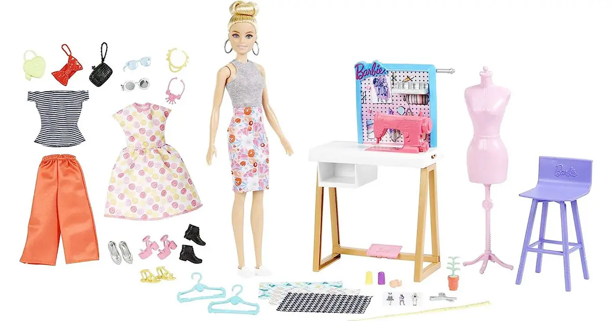 Amazon:Barbie Fashion Designer Doll & Studio, 25+ Design & Fashion Accessories只賣$24.19
