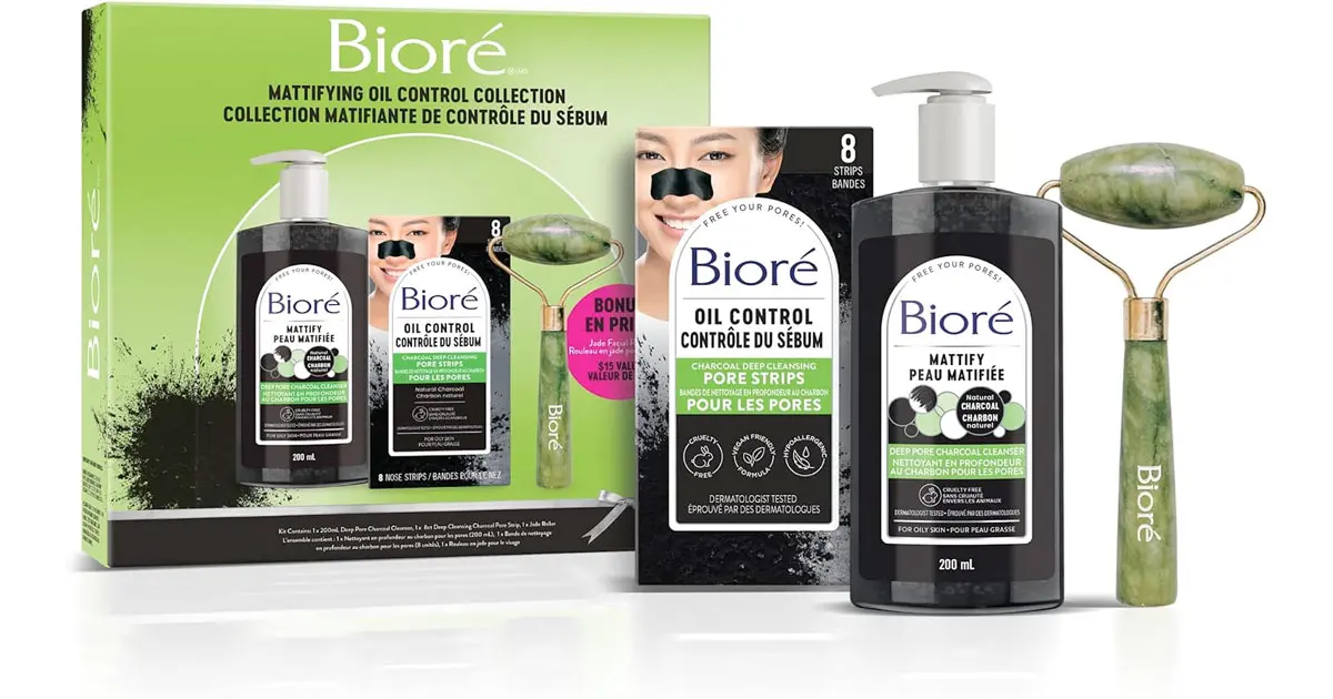 Amazon：Bioré Deep Pore Charcoal Cleanser + Pore Strips for the face + Jade Roller只賣$11.98
