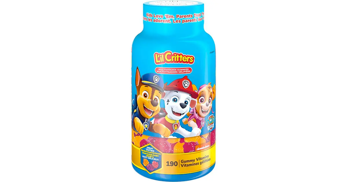 Amazon:L’il Critters Paw Patrol Kids Complete Multivitamin Gummies (190 Count)只賣$11.86(只限Amazon Prime會員)