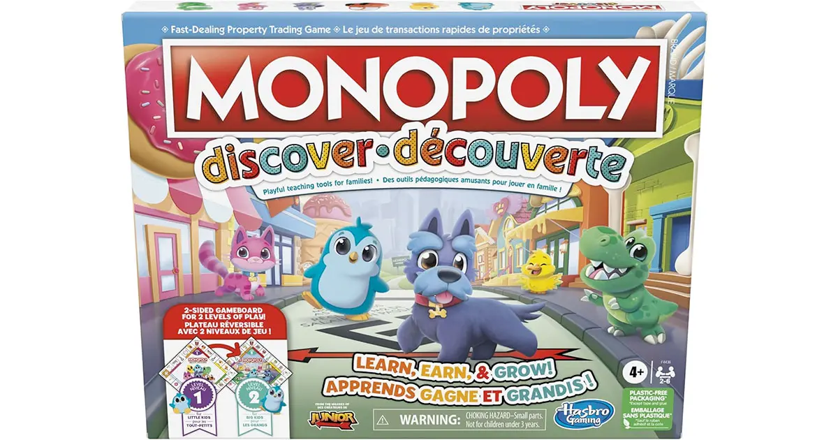 Amazon:Monopoly Discover (for Kids Ages 4+)只賣$9.97