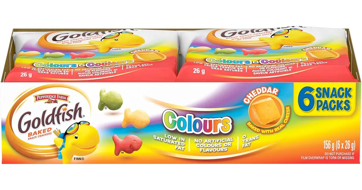 Amazon：Goldfish Colours Crackers (6 Snack Packs)只卖$1.99