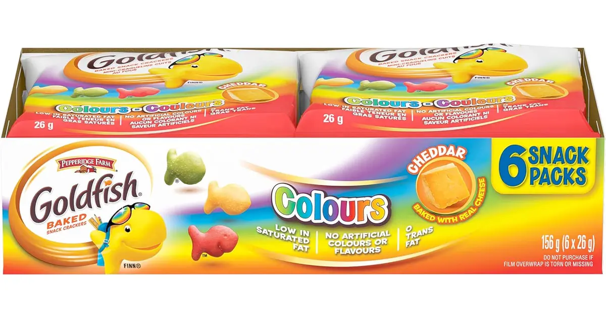 Amazon:Goldfish Colours Crackers (6 Snack Packs)只賣$1.99