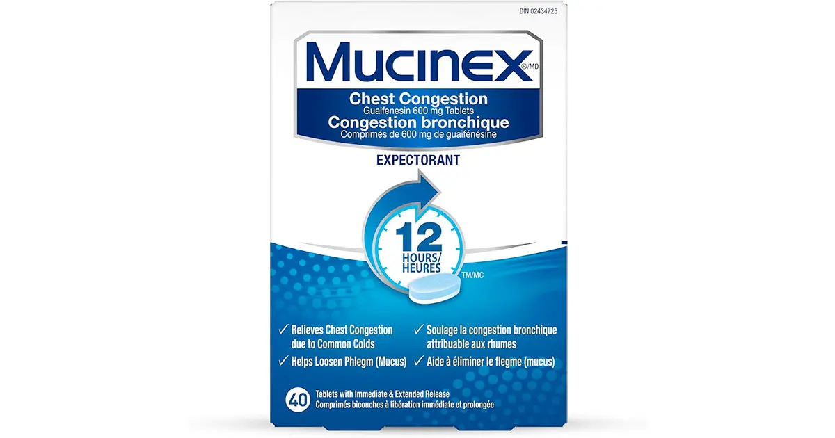 Amazon：Mucinex Chest Congestion (600 mg, 40 Count)只賣$16.33