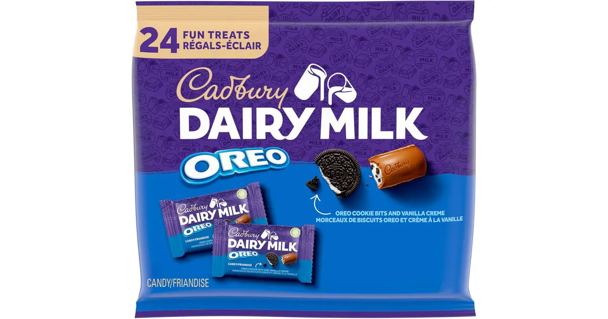 Amazon：Cadbury Dairy Milk Oreo Fun Treats Candy Bars (24 bars)只賣$4.82