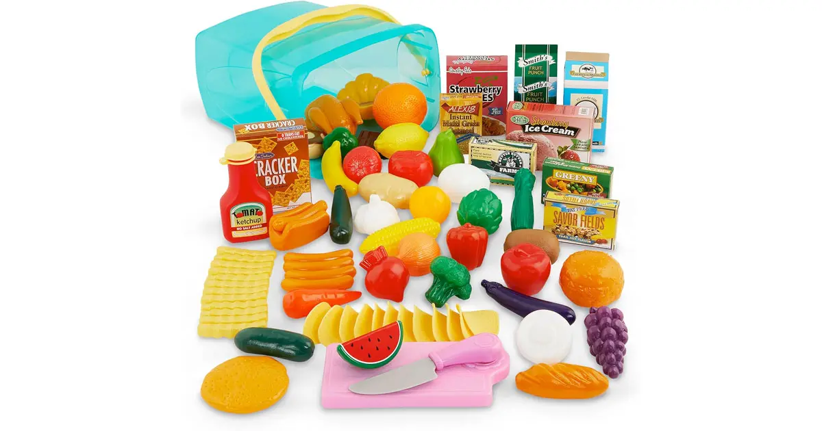 Amazon:Pretend Play Food Set and Storage Container with Lid (79 pcs)只賣$10.19