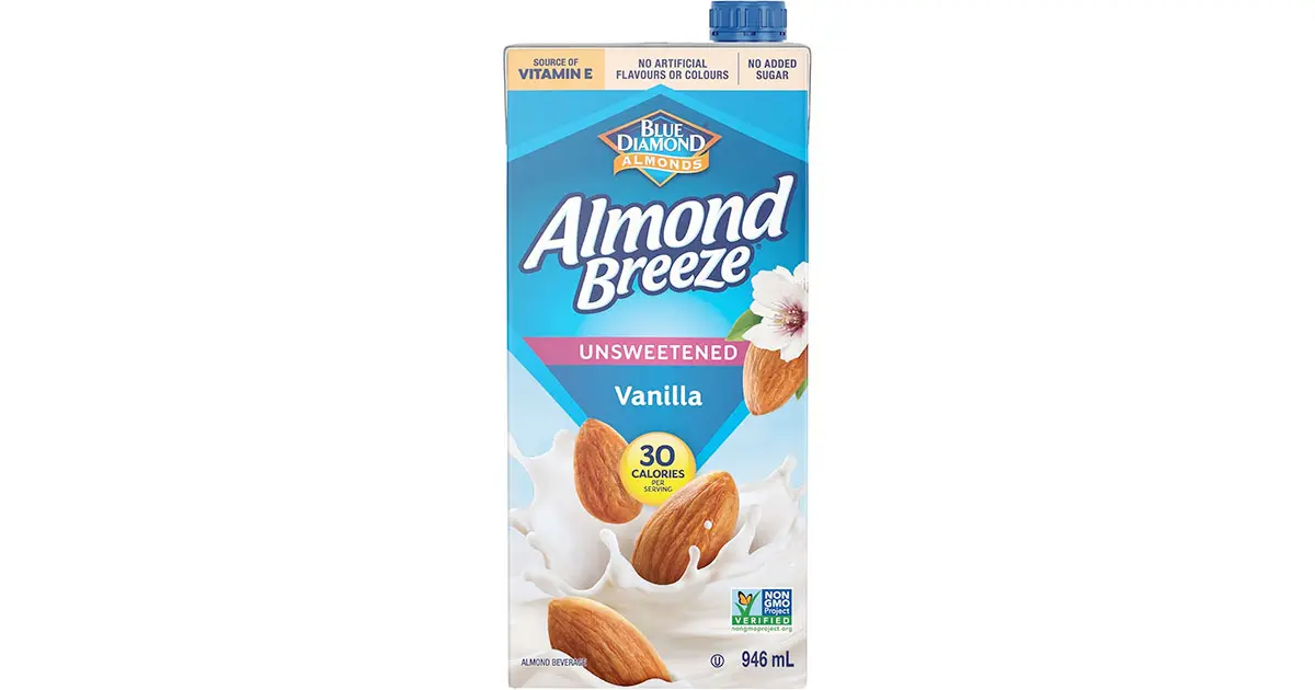 Amazon：两盒Blue Diamond Almond Breeze Unsweetened Vanilla (946ml)只卖$5