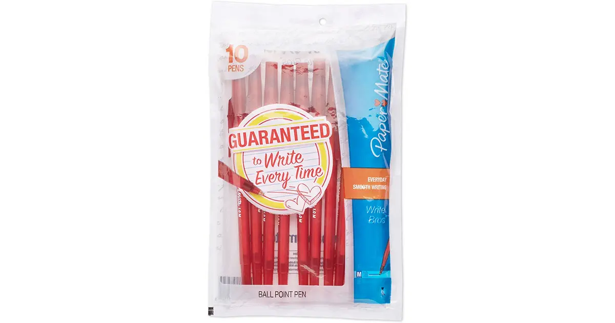 Amazon：Paper Mate Ballpoint Red Pens (10 Count)只卖$1