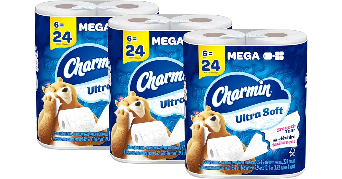 Amazon：Charmin Toilet Paper (18 Mega Rolls)只卖$18.99