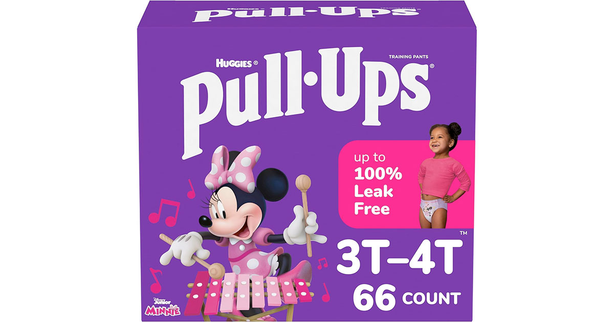 Amazon:Huggies Pull-Ups Diapers (3T-4T, 66 Count)只賣$22.99