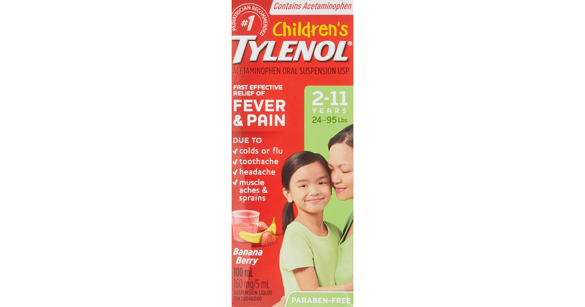 Amazon：Tylenol Children’s Liquid for Fever and Pain Relief, Banana Berry Flavour (100ml)只賣$6.45