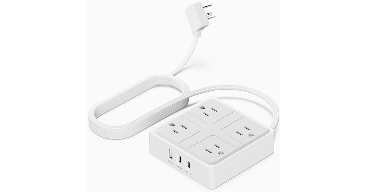 Amazon：Power Bar with 3 USB Ports + Flat Plug只賣$13.49