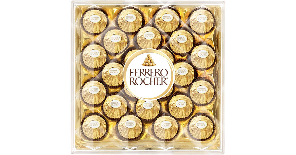 Amazon:FERRERO ROCHER Fine Hazelnut Milk Chocolate Gift Box (24 Count)只賣$10.87