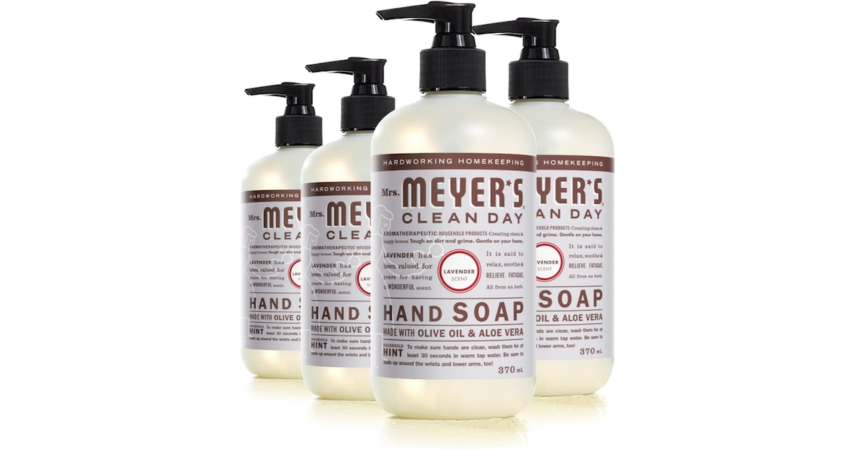 Amazon：Mrs. Meyer’s Clean Day Liquid Hand Soap (370ml x 4)只賣$20.48(只限Amazon Prime會員)