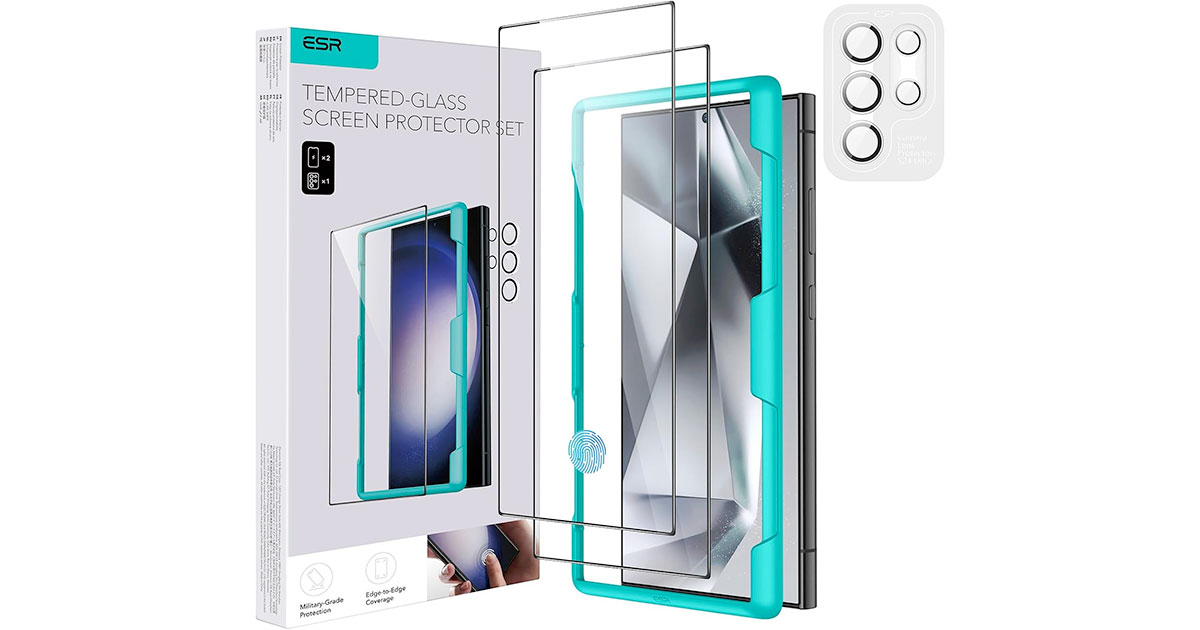 Amazon：Samsung Galaxy S24 Ultra 2 x Tempered Glass Screen Protectors + Individual Lens Protectors只賣$5.49