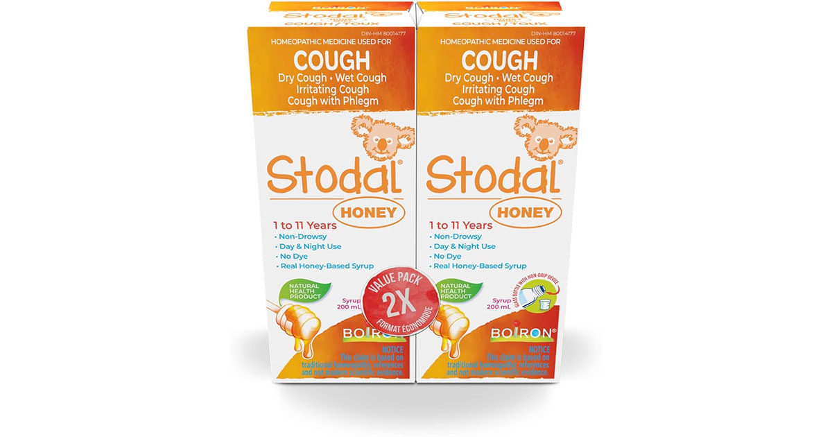 Amazon：Boiron Stodal Honey Cough Syrup (2 Pack, 200ml)只賣$10