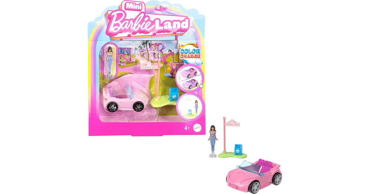 Amazon:Barbie Mini BarbieLand Doll & Toy Vehicle Sets只賣$5.70