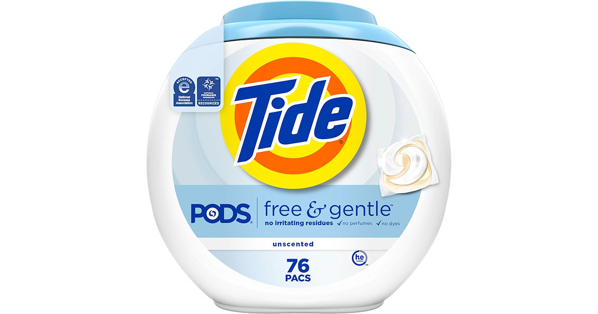 Amazon：Tide PODS Free & Gentle (76 Count)只賣$19.95