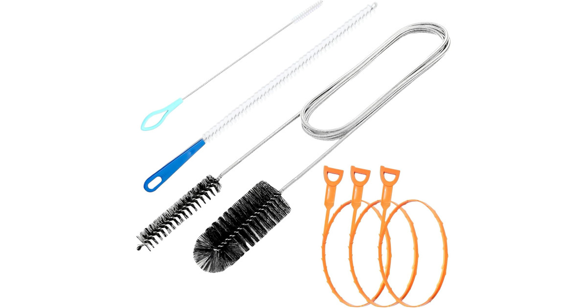 Amazon：Flexible Drain Brush and Straw Cleaner Brush Set只賣$8.96