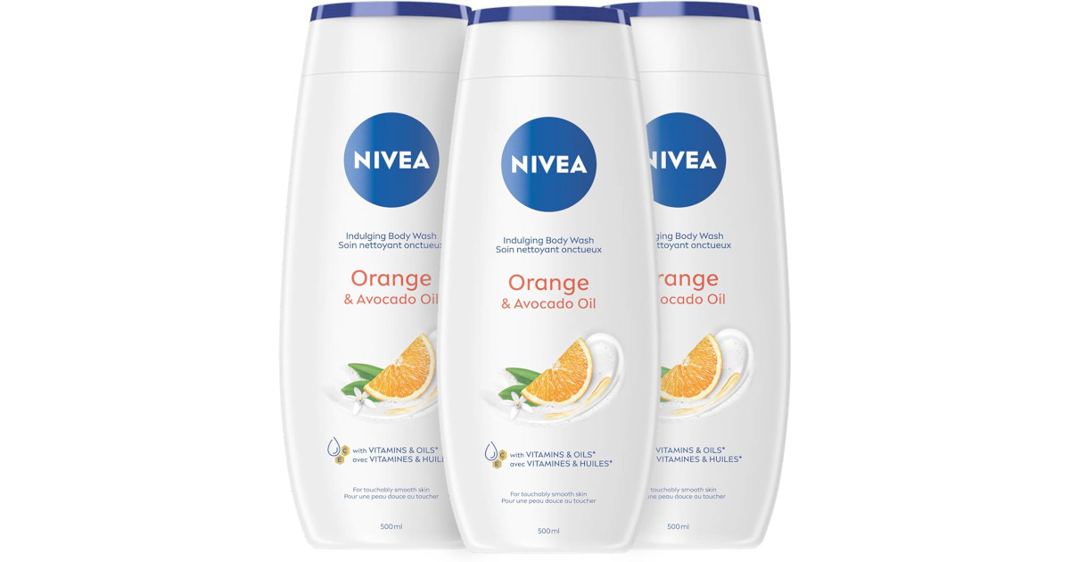 Amazon：NIVEA Orange & Avocado Oil Body Wash (500ml x 3)只賣$10.41