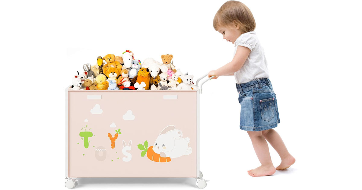 Amazon:Kids Toy Organizer with Wheels只賣$15.99
