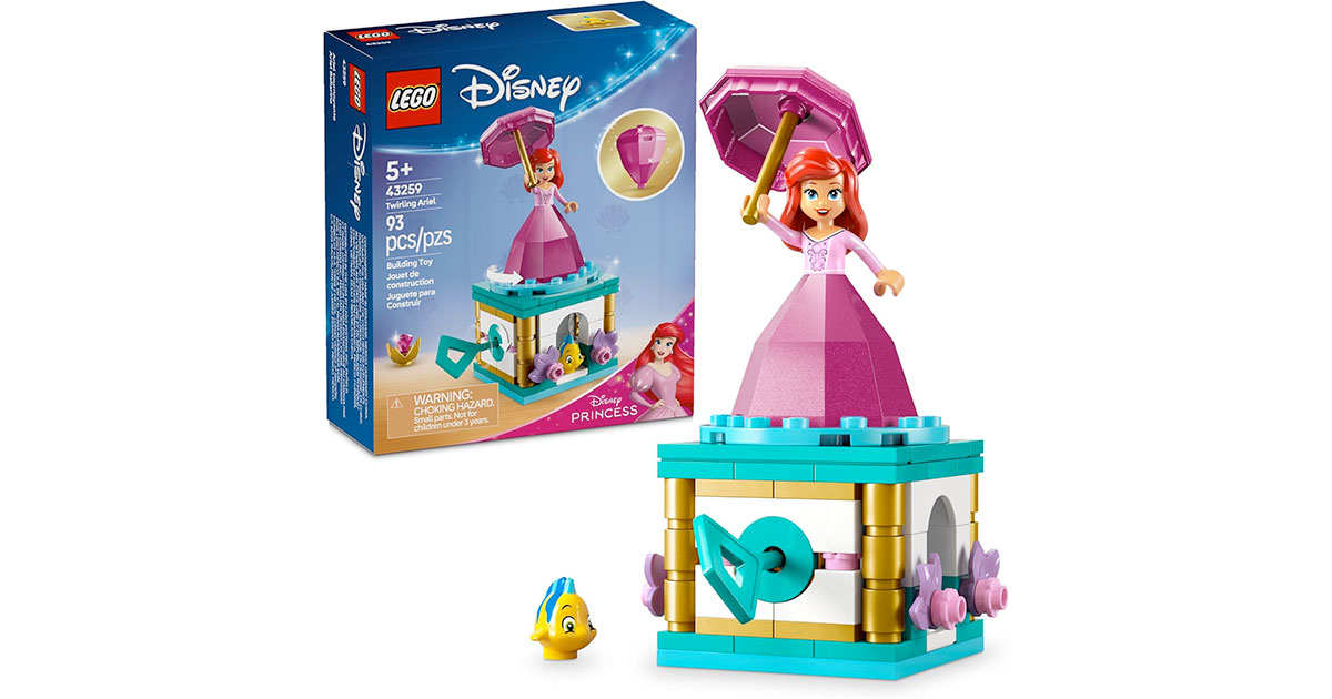 Amazon：LEGO Disney Twirling Ariel 43259 (93 pcs)只賣$6.97