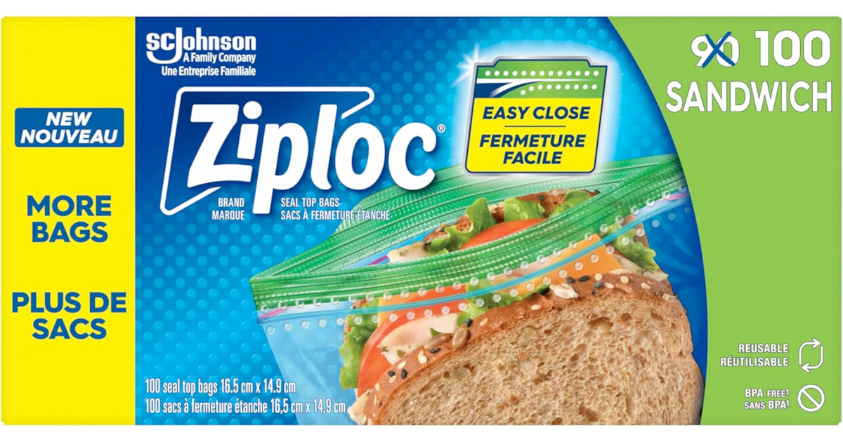 Amazon：Ziploc Sandwich Bags (90 Count)只賣$4