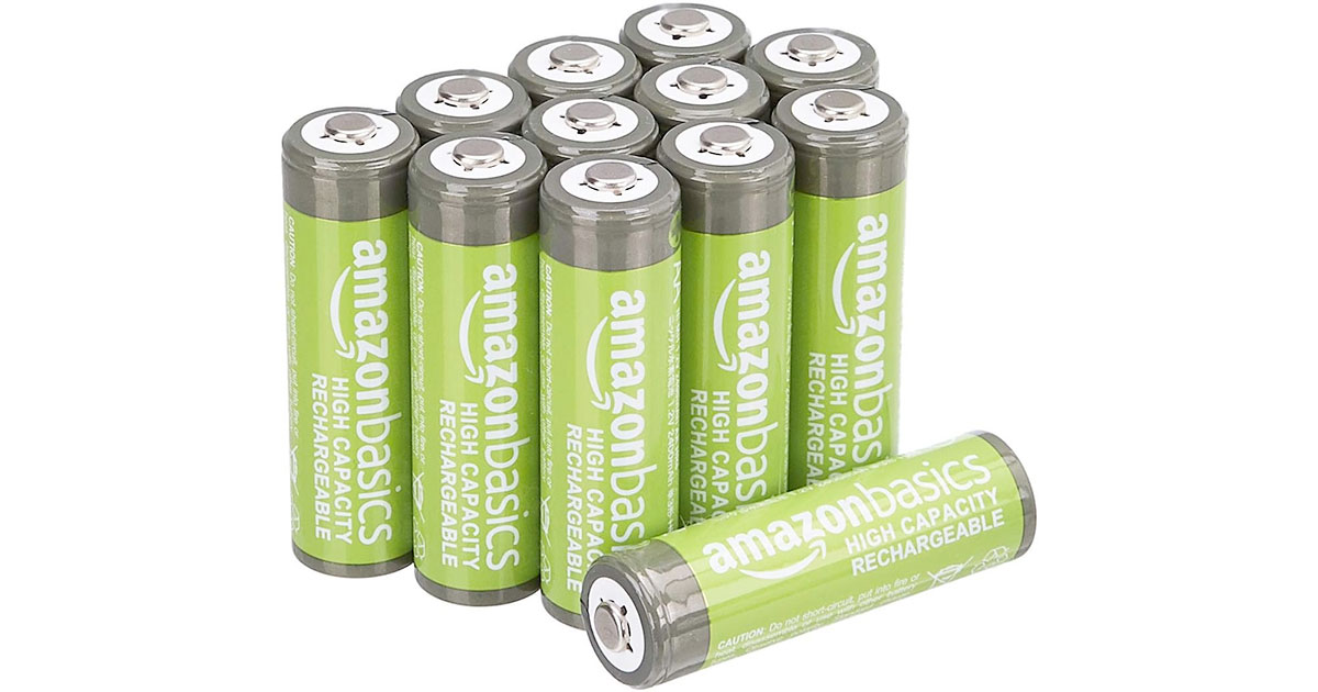 Amazon Basics 12-Pack AA Rechargeable Batteries只卖$23.53